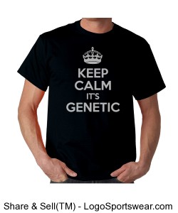 \"Keep Calm it\'s Genetics\" Unisex Navy Blue Taped neck t-shirt Design Zoom