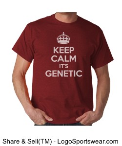 \"Keep Calm it\'s Genetics\" Unisex Cardinal Heather Taped neck t-shirt Design Zoom