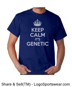 \"Keep Calm it\'s Genetics\" Unisex Royal Blue Taped neck t-shirt Design Zoom