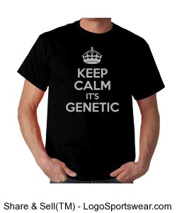 \"Keep Calm it\'s Genetics\" Unisex Black Taped neck t-shirt Design Zoom